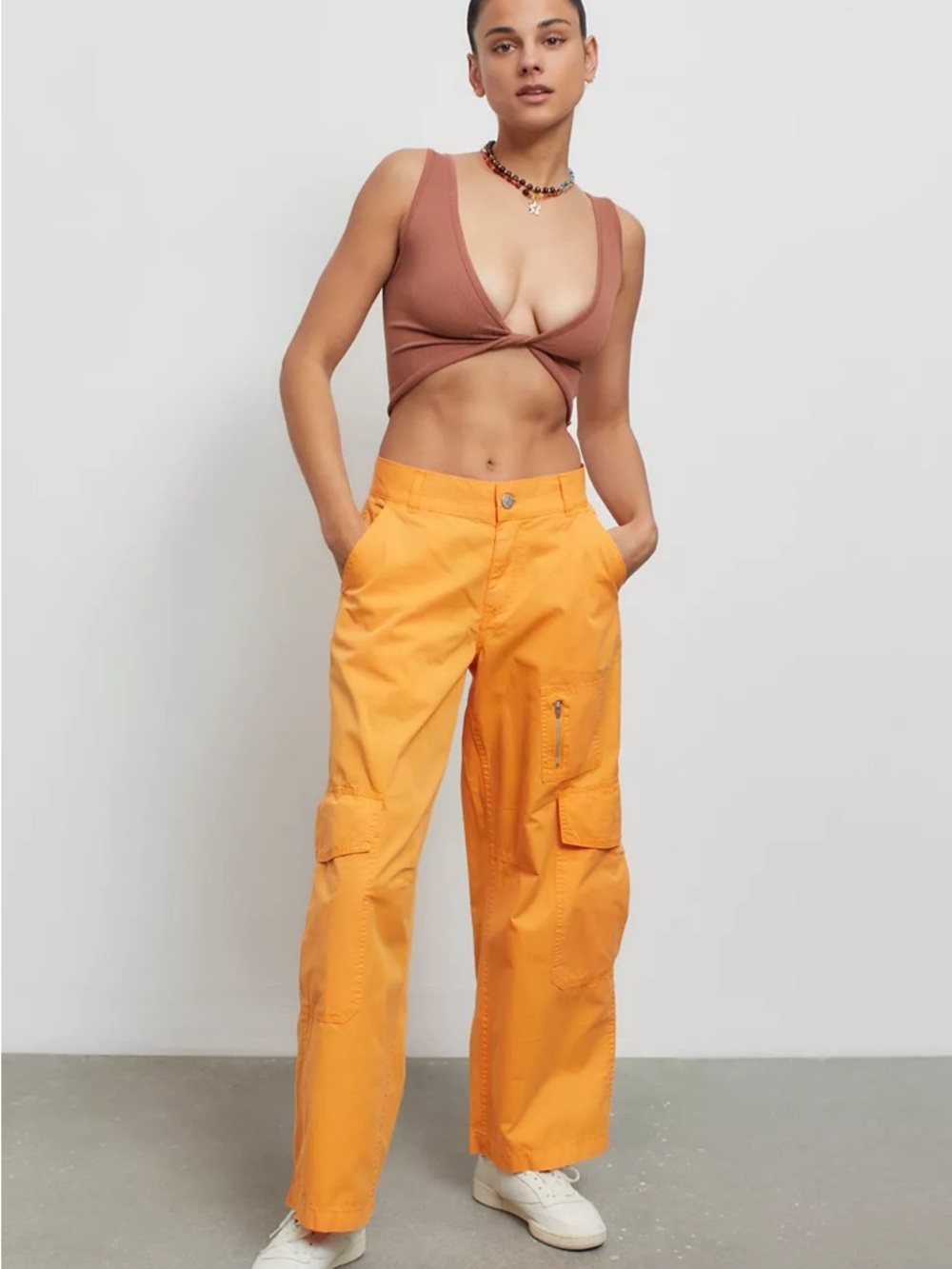 Urban outfitters rae carpenter  Pants in Bright Orange sold out cargo